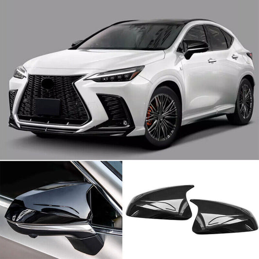 for Lexus RX350h RZ 2023-2024 Horn Side Door Mirror Cover Trim ABS Glossy Black