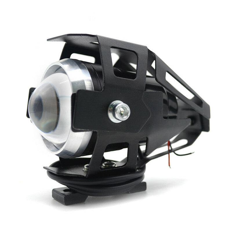2PCS White Motorcycle Headlight Auxiliary Lamp LED Spotlight DRL Spot Head Light
