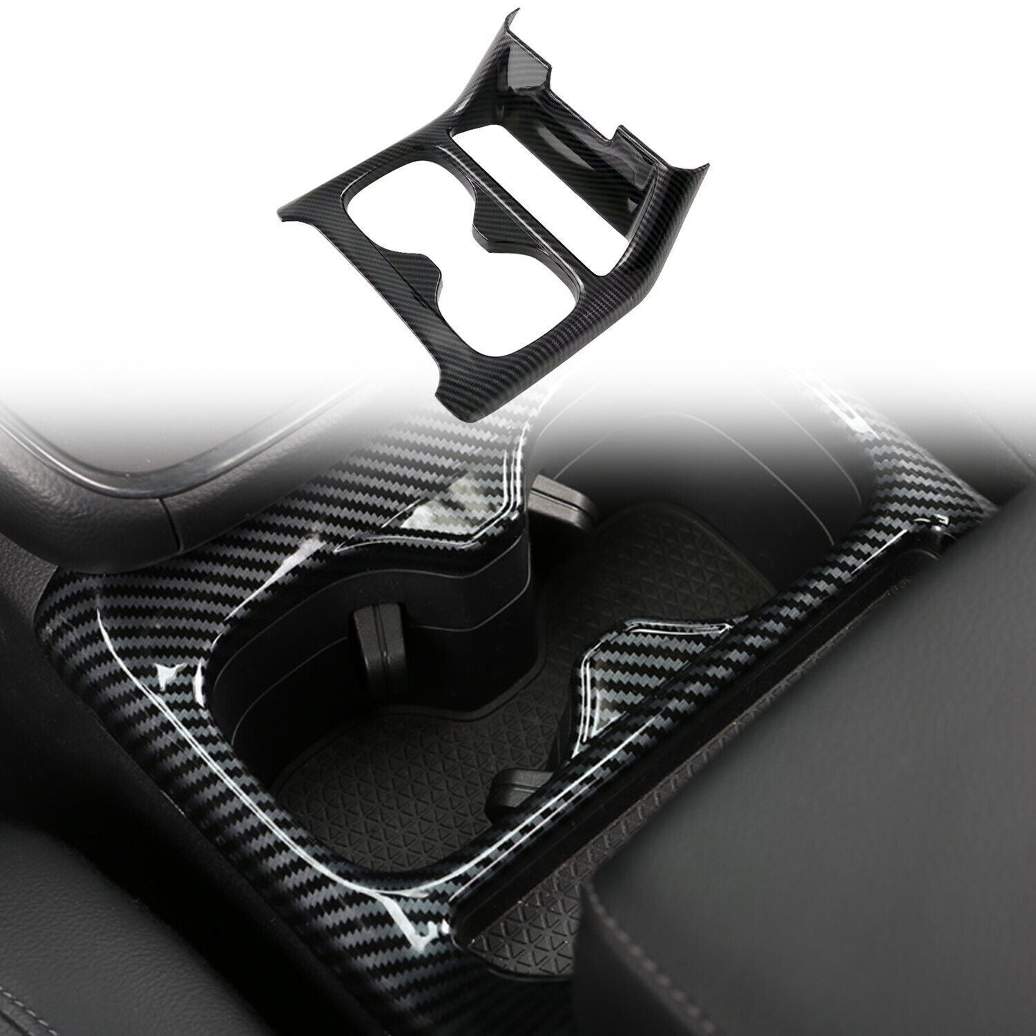 for Honda CR-V CRV 23-24 ABS Carbon Fiber Front Water Cup Holder Cover Trim 1PCS