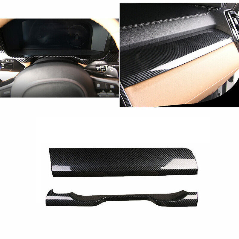 for Kia Sorento 2021-23 Carbon Fiber ABS Console Dashboard Stripe Cover Trim 2x