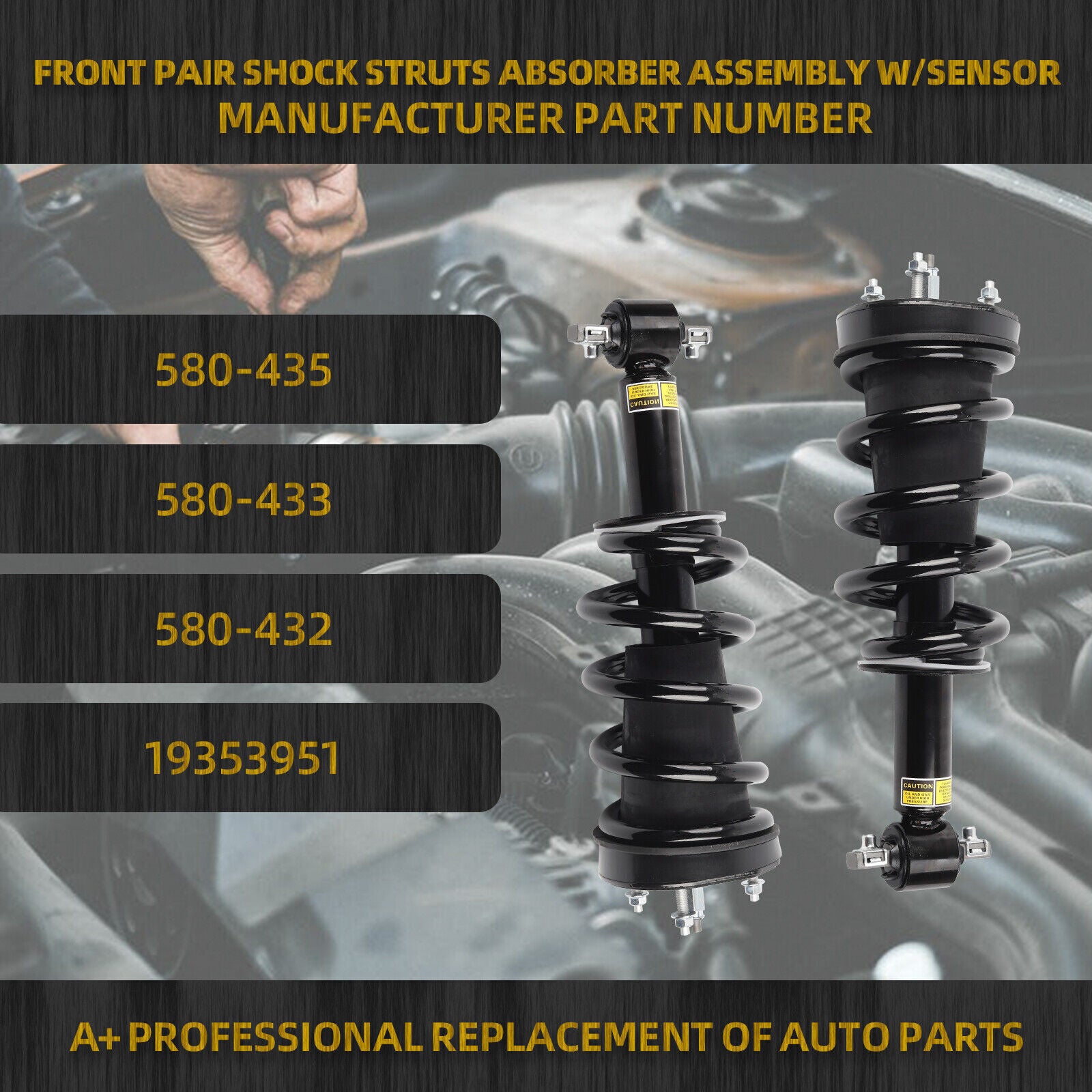 2x for Land Rover Freelander 2 LR2 06-14 Rear L&R Shock Struts Assembly w/o EDC