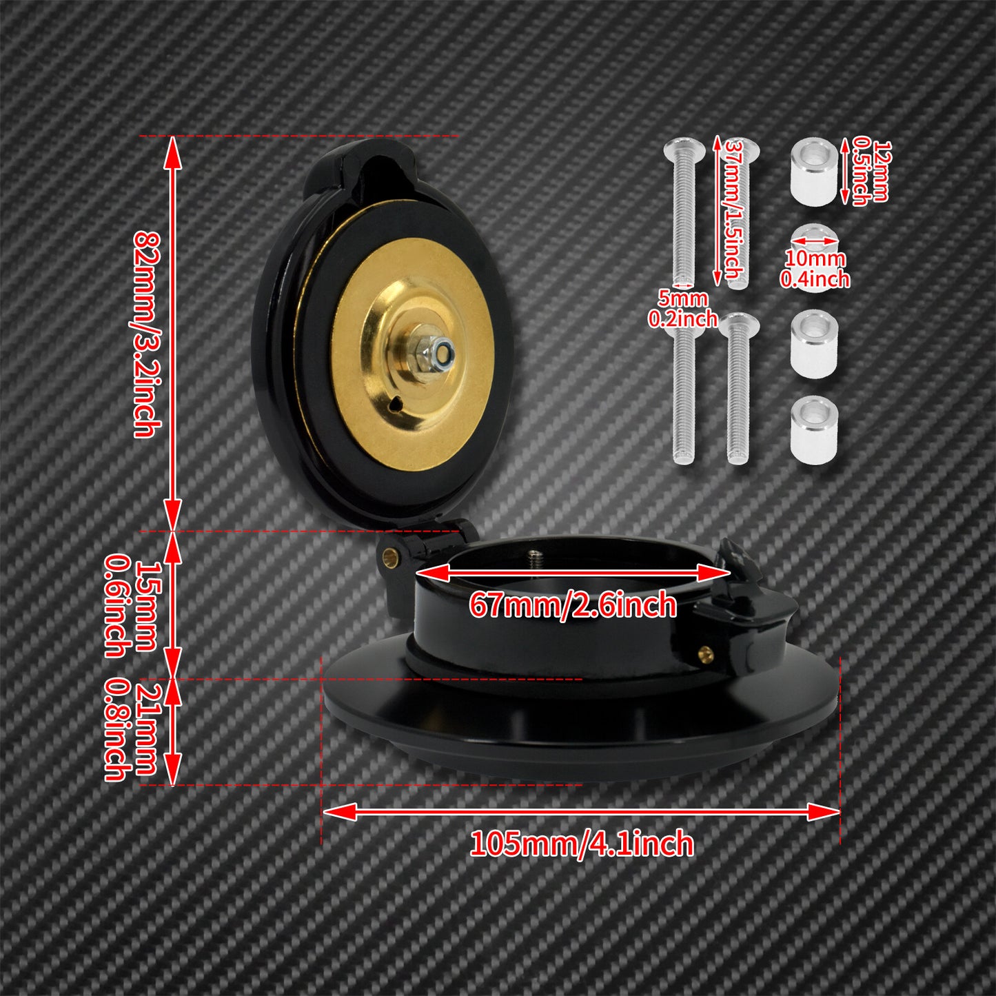 Black Fuel Tank Gas Cap Cover Fit for BMW R nine T Scrambler Pure G/S 2014-2020