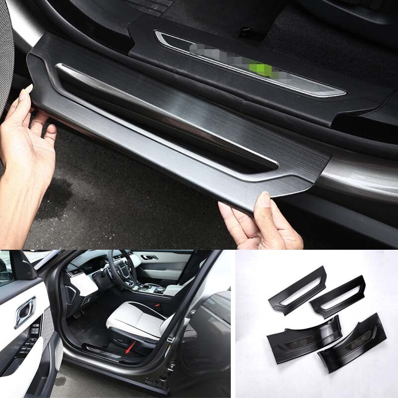 Guard Trim Door Sill Panel Protection for Range Rover Velar Black Steel 2018-23