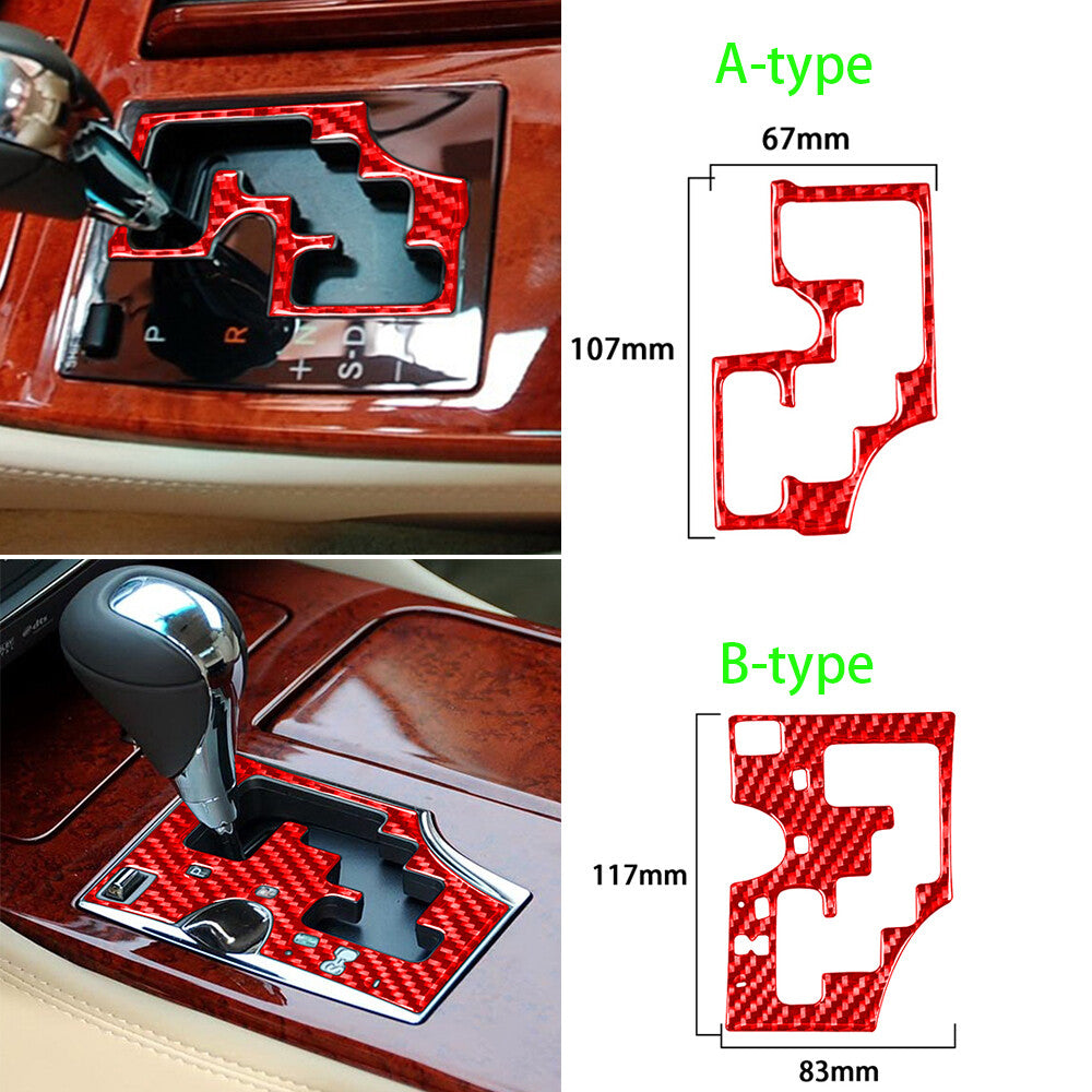 Fit For Luxus GS 2006-11 Red Carbon Fiber Interior Console Gear Shift Panel Trim