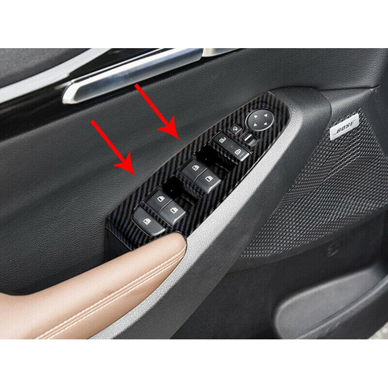 for Kia Seltos 2020-2023 Carbon Fiber Inner Window Lift Panel Switch Cover Trim