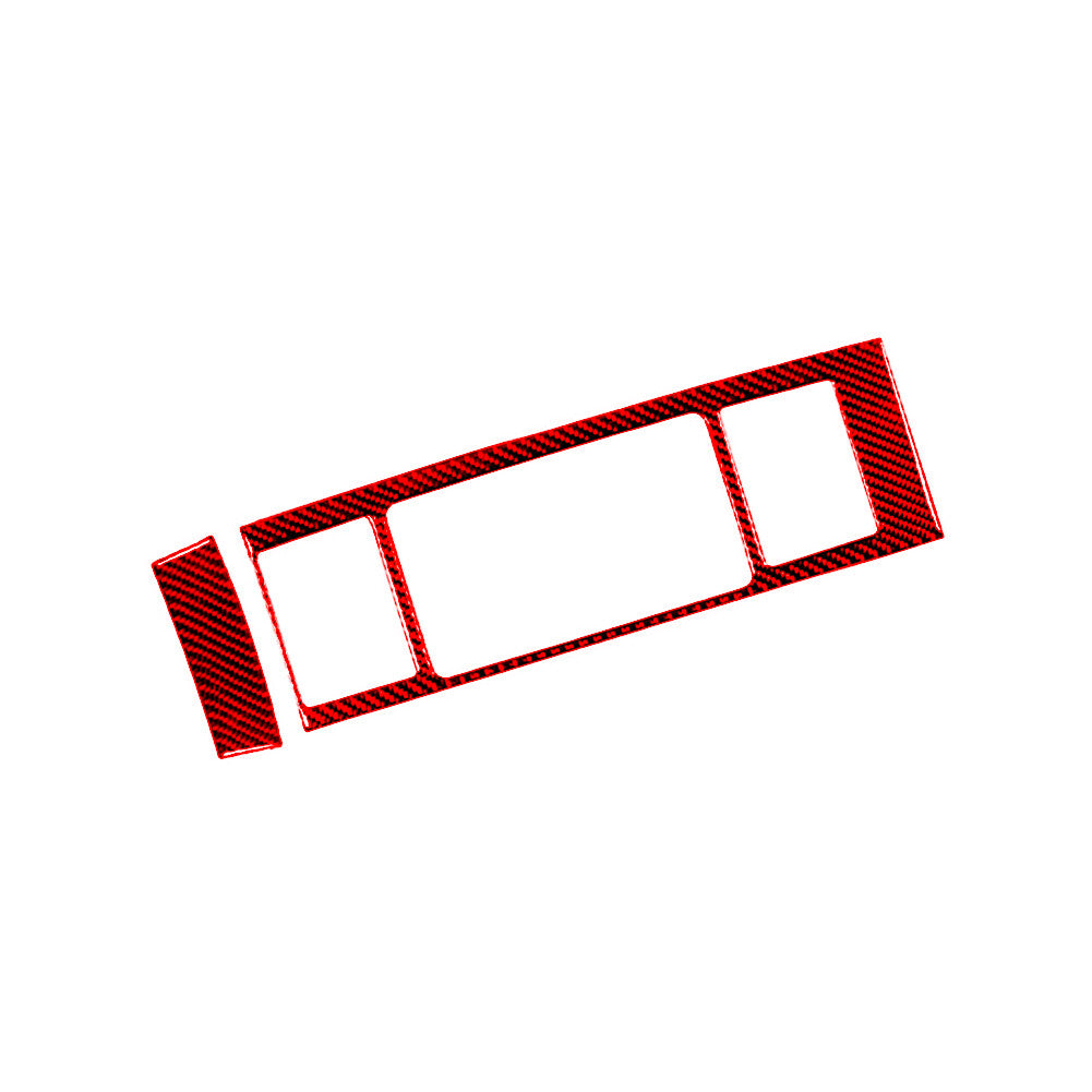 Red Central Control Display Frame Trim Cover Carbon Fiber for Jaguar XF 2009-11
