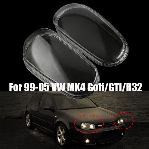 pair of left and right glass headlight lens housings suitable for 1999-2005 for Volkswagen MK4 for Golf R32