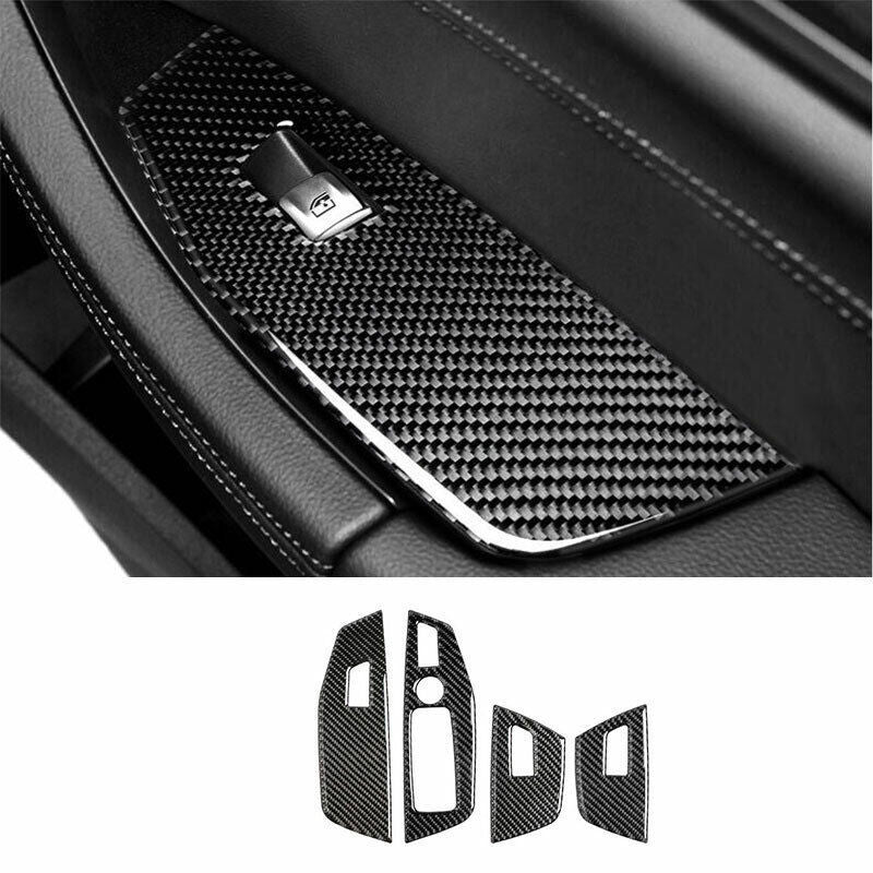 Real Carbon Fiber Glass Window Lifting Panel Decor Trim for BMW X3 G01 2018-2021