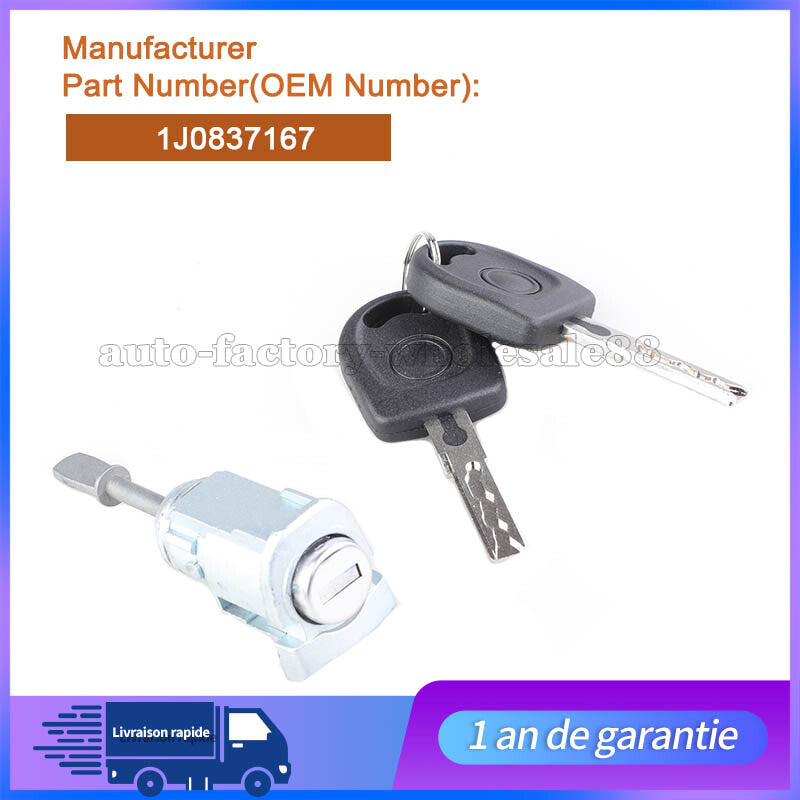 Barillet Serrure de porte pour Avant Gauche for Bora for Golf IV 1U0837167A 1J0837167
