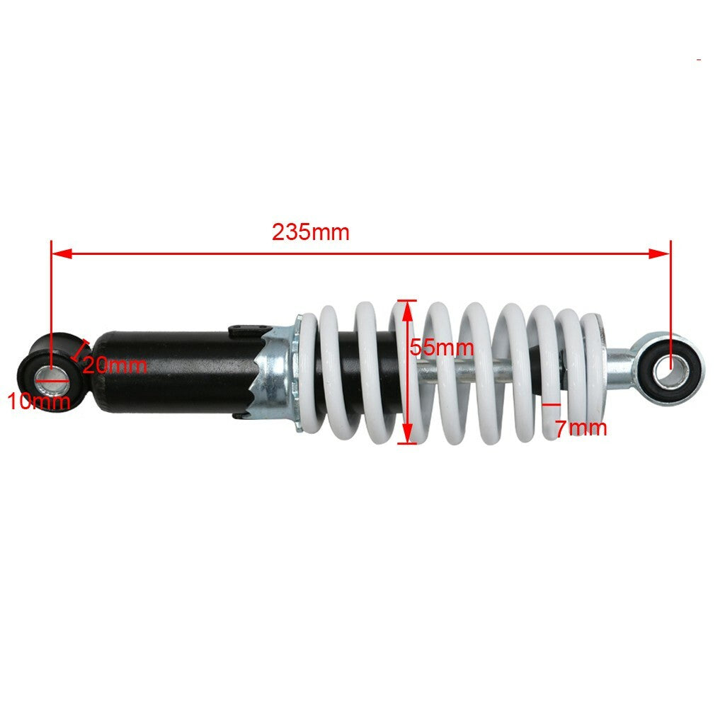 350 lb rear shock absorber, 235 mm, suitable for dune buggies, go-karts, Dirt Pit bicycles, and all-terrain vehicles.