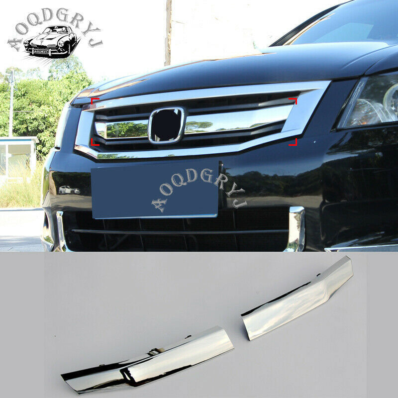 for Honda Accord 4DR Sedan 2008-2010 ABS Chrome Front Grill Insert Cover Trim 2P