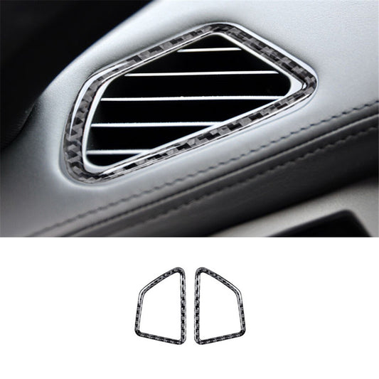 Red carbon fiber defogger ventilation frame cover for BMW X5 E70 X6 E71 2008-13
