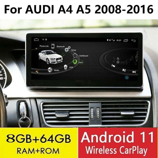 Carpaly Multimedia Fit for AUDI A4 A5 GPS 10.25 Screen 2008-2016 Android 11 WIFI