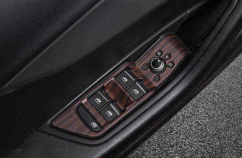 for Audi A4 A5 2017-2024 Red Wood Grain Glass Window Lifting Panel Decoration 4P