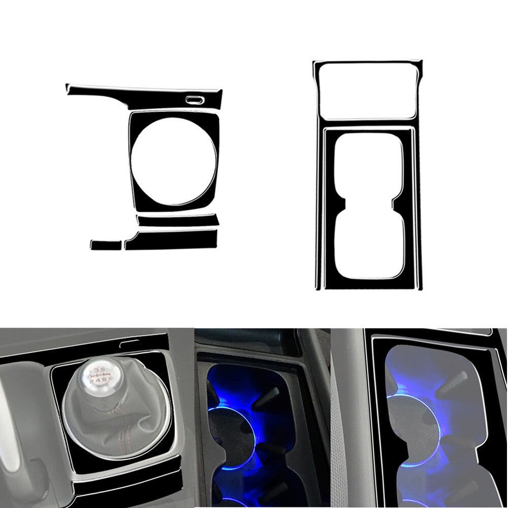 Piano Black Manual Gear Shift & CupHolder Cover Trim for Honda for Civic 8th 2006-11