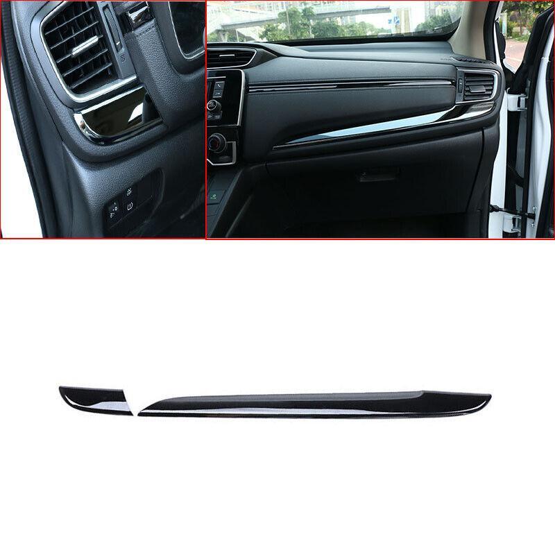 Black Titanium Central Console Dashboard Strip Trim for Honda Car CRV 2017-2022