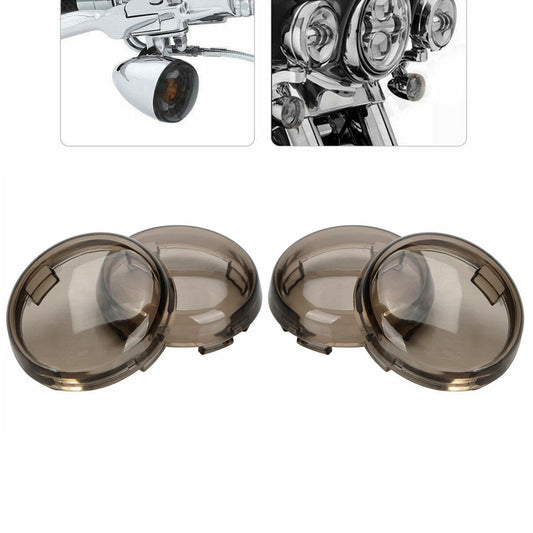 4 Motorcycle Turn Signal Flashing Smoke Lens Covers for Harley Dyna Sportster