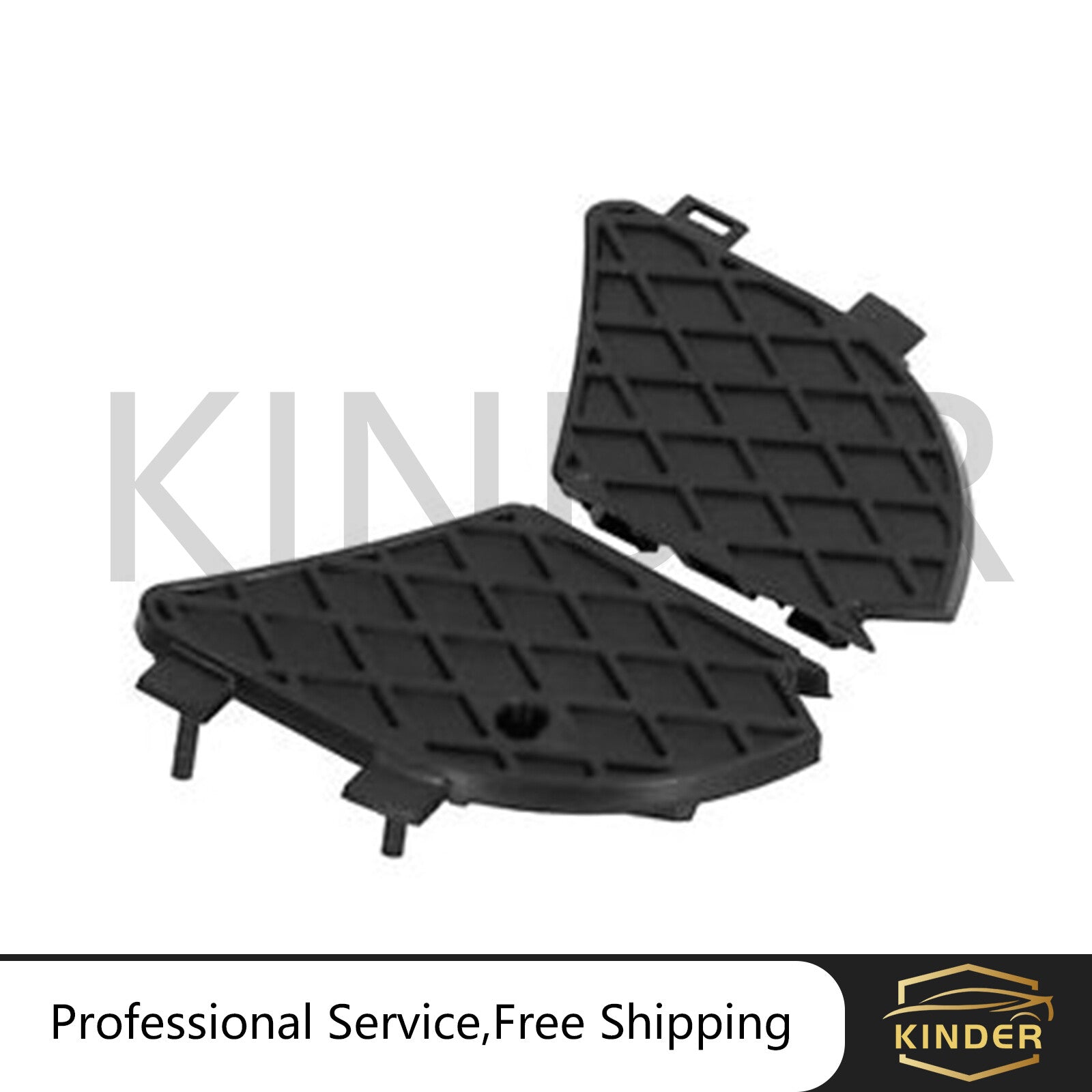 Pair Front Bumper Cover Grilles For W210 E320 2000-2003 E430 E55 AMG 2000-2002