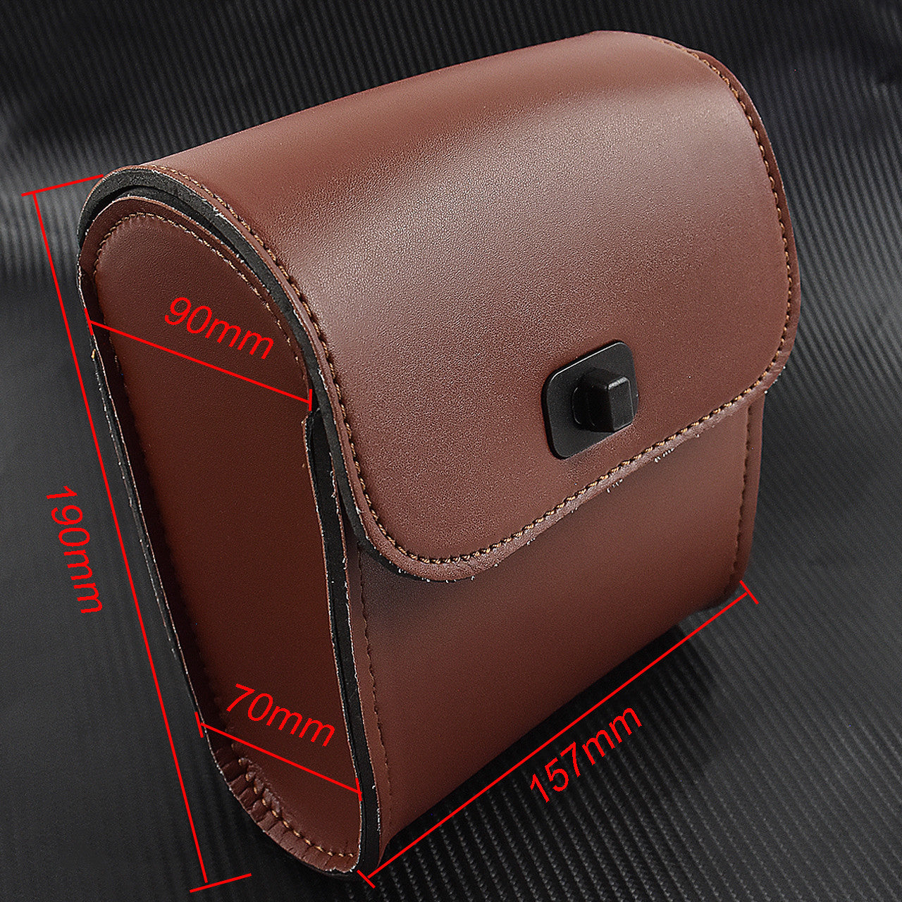 Universal Motorcycle Front Handlebar Tool Bag Luggage Pouch Saddle Bag Brown