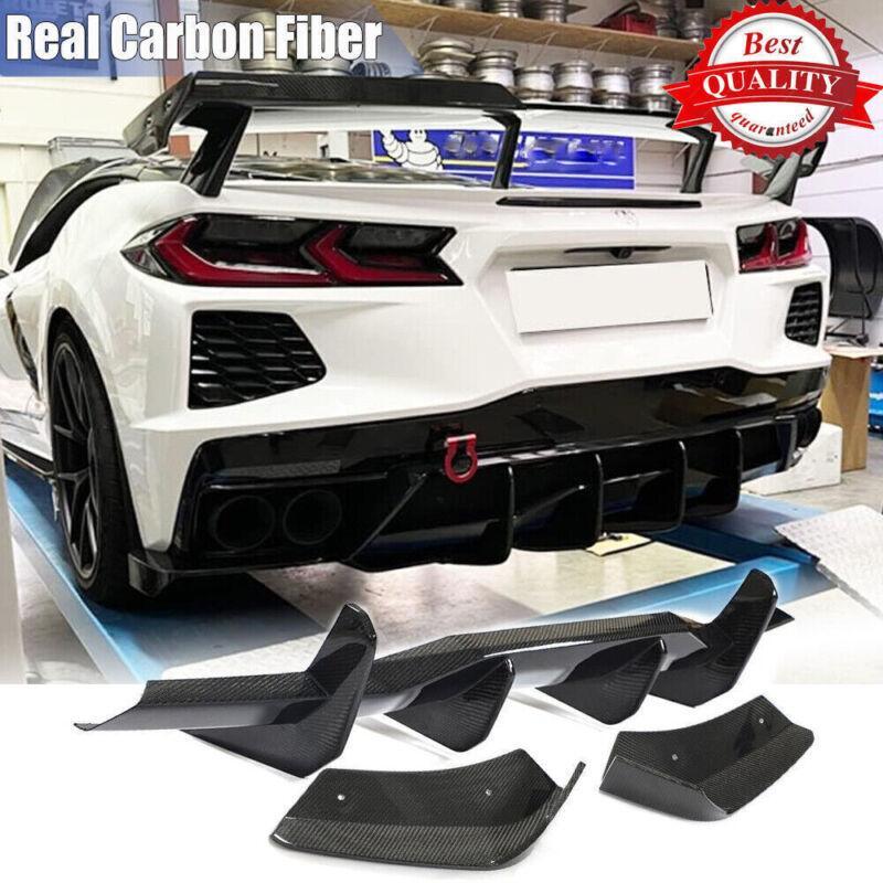 For 20-23 for Corvette C8 Z51 STG 3, add carbon rear bumper diffuser splitter