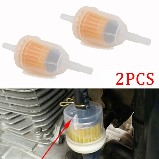 2Pcs Petrol Inline Fuel Filter Dirt Motorcycle Part For 6mm 8mm Pipes Universal