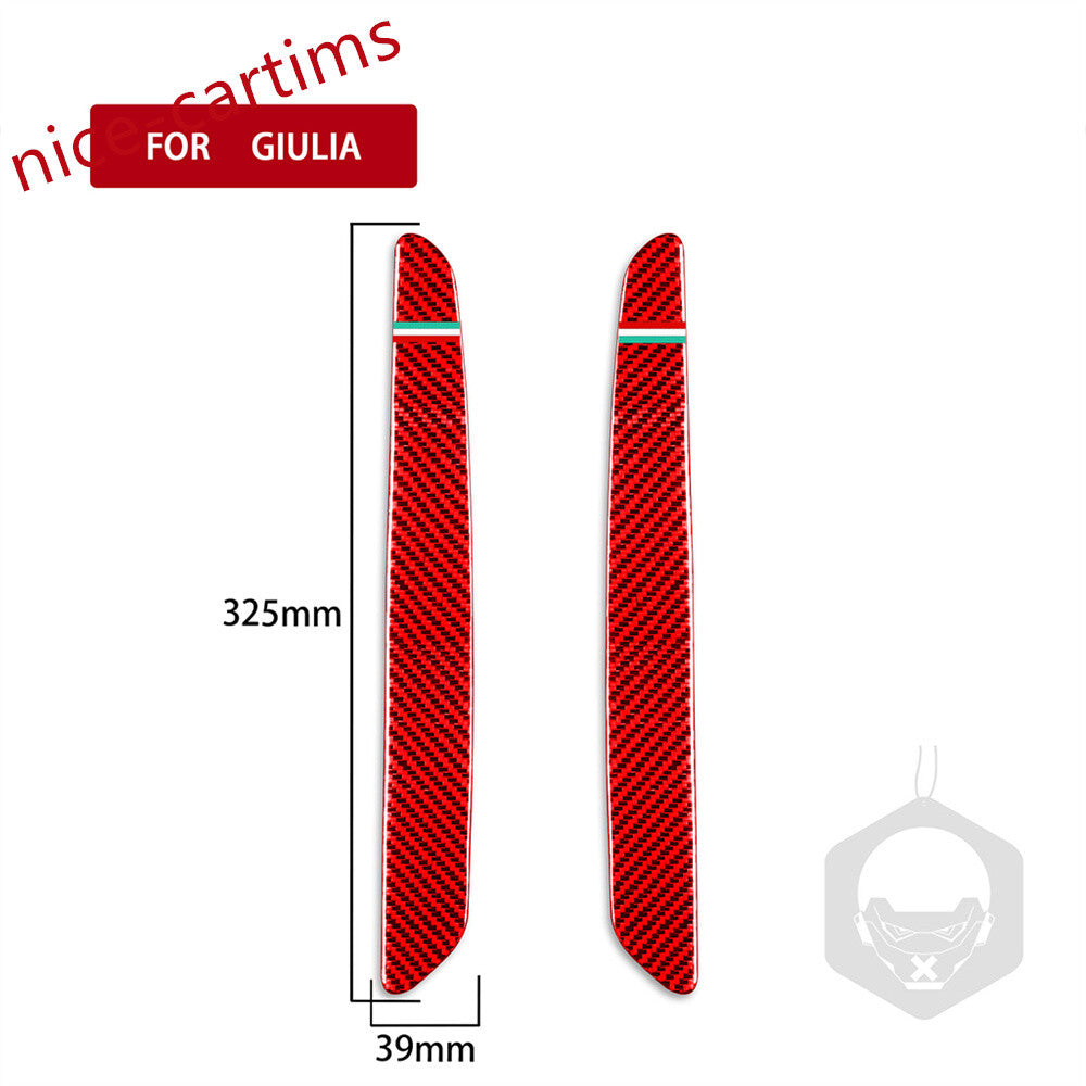 Red Carbon Fiber Door Sill Guards Scuff Panel Trim for Alfa Romeo Giulia 2017-19