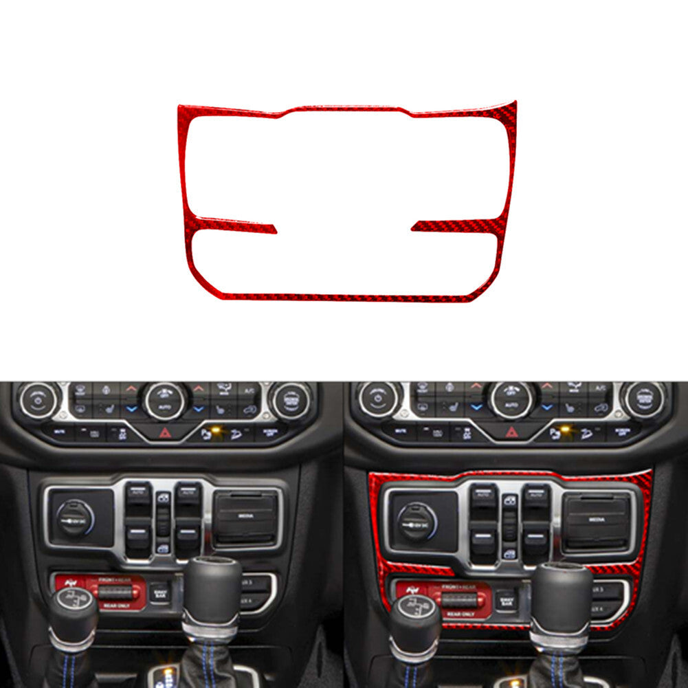 Red Carbon Fiber Window Control Trimming for Jeep for Wrangler JL 2018+ Gladiator 20+