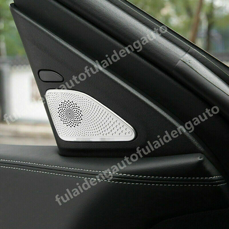 2for Infiniti QX50 2019-2023 Stainless Silver A-Pillar Speaker Cover Decor Trim