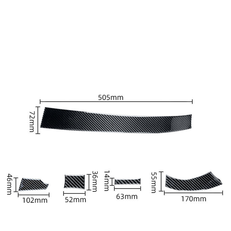 5Pcs Carbon Fiber Center Control Decorative Trim for Toyota Highlander 2008-2013