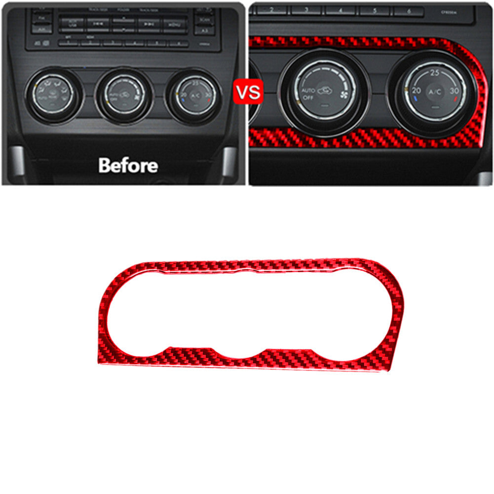 Red Carbon Fiber AC Knob Switch Cover Trim for Subaru Forester 2013-2018 Type A
