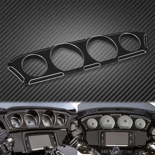 Black Inner Fairing Gauge Panel Trim Cover Fit for Harley Touring Glide 2014-22