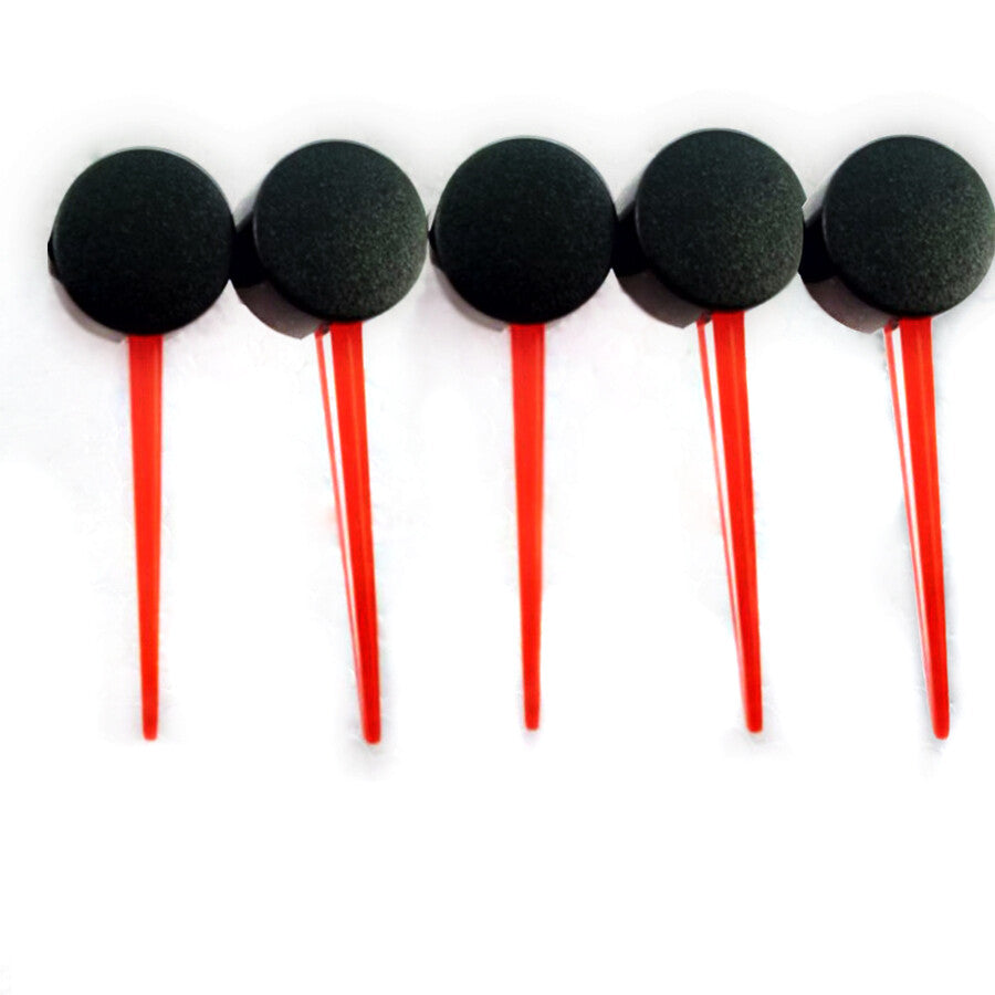 Car and motorcycle speedometer gauge cluster needles, red pointers, black rims (5 pieces)