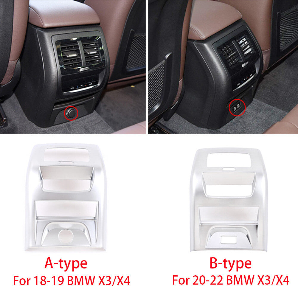 Silver ABS Inner Rear Air Vent Outlet Panel Trim for BMW X3 G01 X4 G02 2018-2019