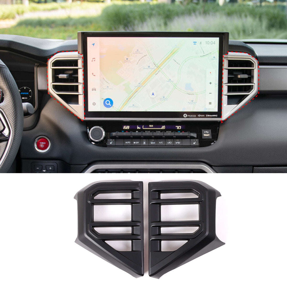 3-Piece Thin Air Vent and Headlight Button Ring Cover Trim for Corvette C7 2014-19