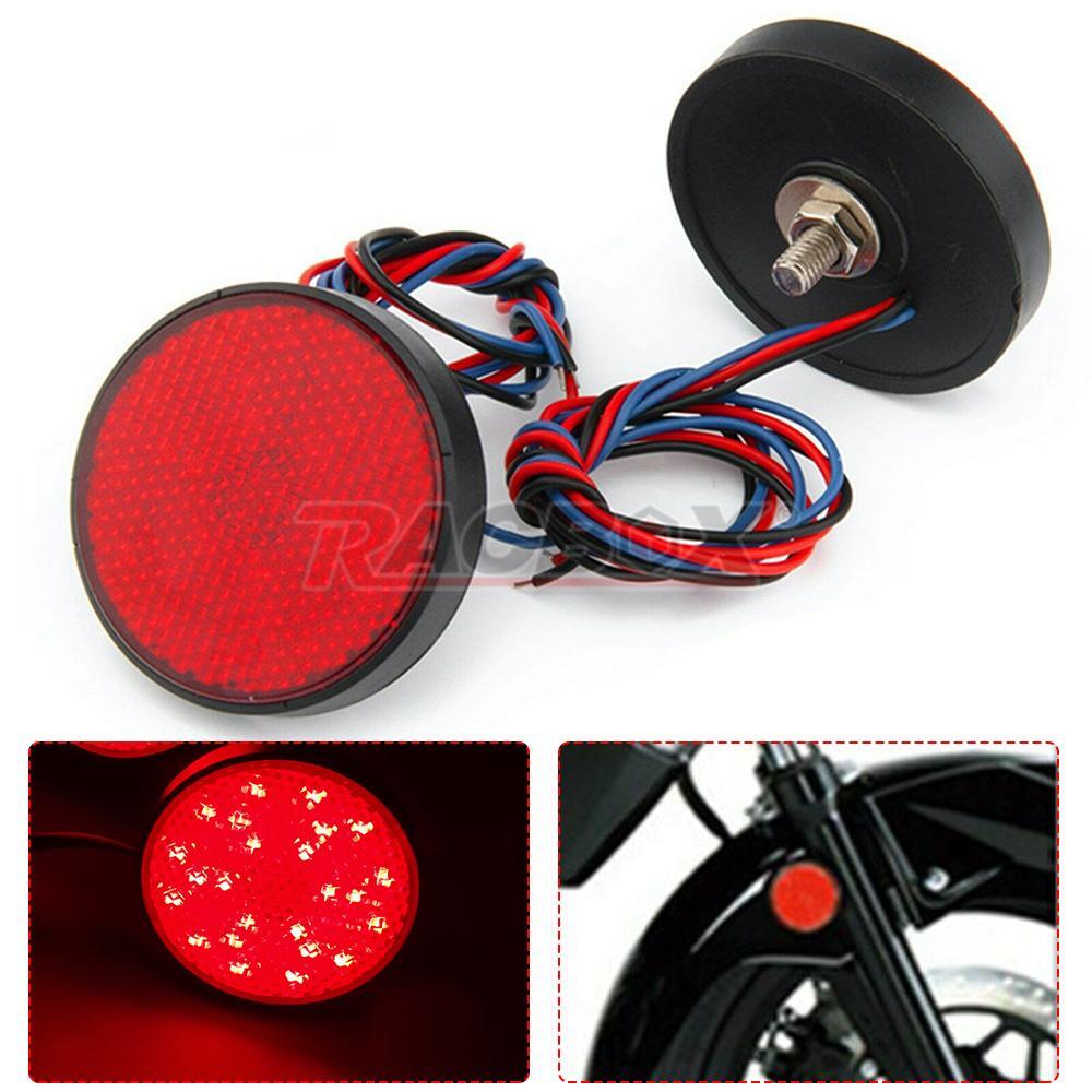 2X Car Motorcycle Red Reflector Round 24 LED Brake Turn Signal Tail Stop Light