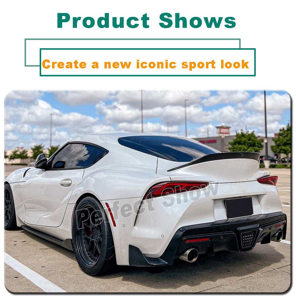 for Toyota Supra GR A90 A91 MK5 DRY CARBON Rear High Kick Trunk Spoiler Wing Lip