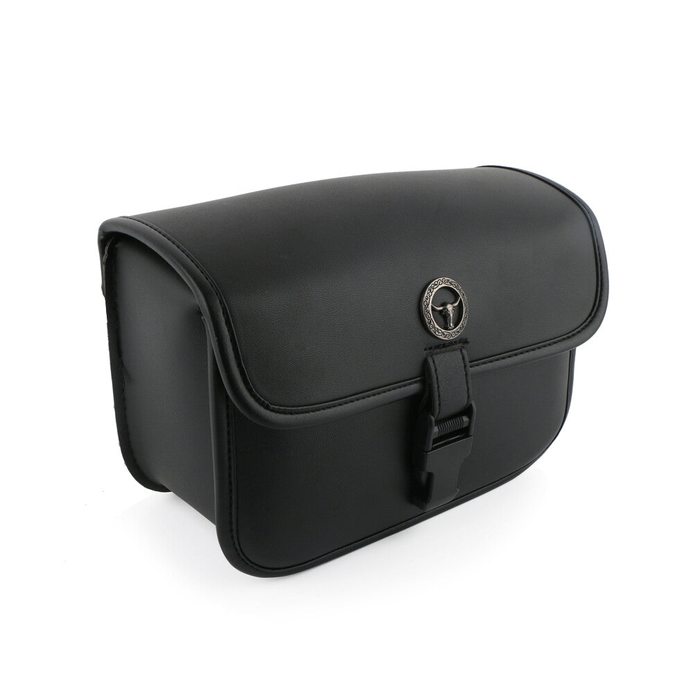 Universal Motorcycle Fork Tool Bag, Polyurethane Synthetic Leather Side Saddle Bag, Waterproof