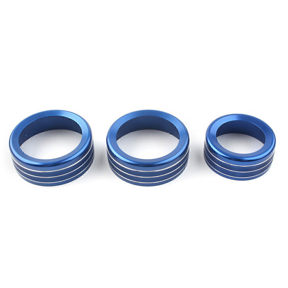3-Piece Console AC Switch Knife Ring Decor for Alfa Romeo Giulia for Stelvio 17-20 Blue