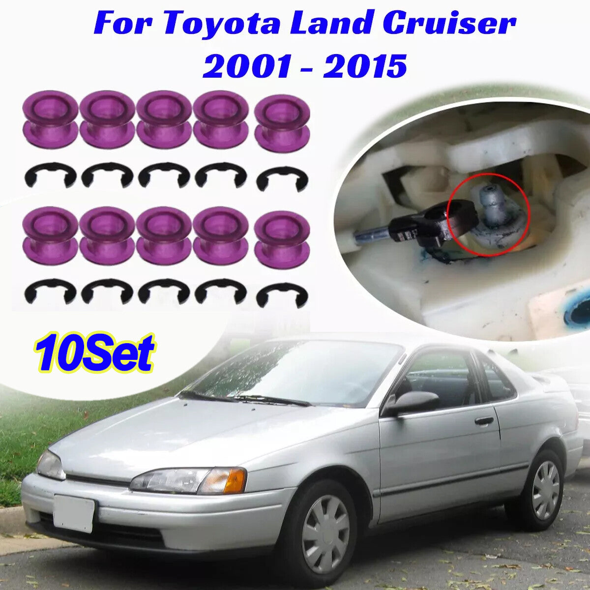 10Set for Toyota for Land Cruiser 2001-2015 Gear Shift Cable Bush Gearbox Repair Kit