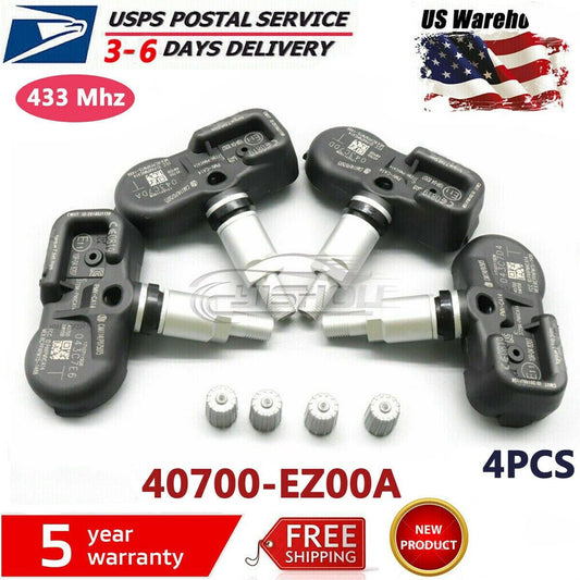 4PCS TPMS TIRE PRESSURE SENSOR for Nissan Titan XD 16-21 433Mhz 40700-EZ00A