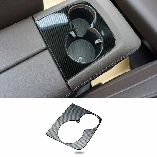 for Benz GLE GLS 20-2023 Carbon Fiber Look Rear Drinking Glass Panel Cover Trim