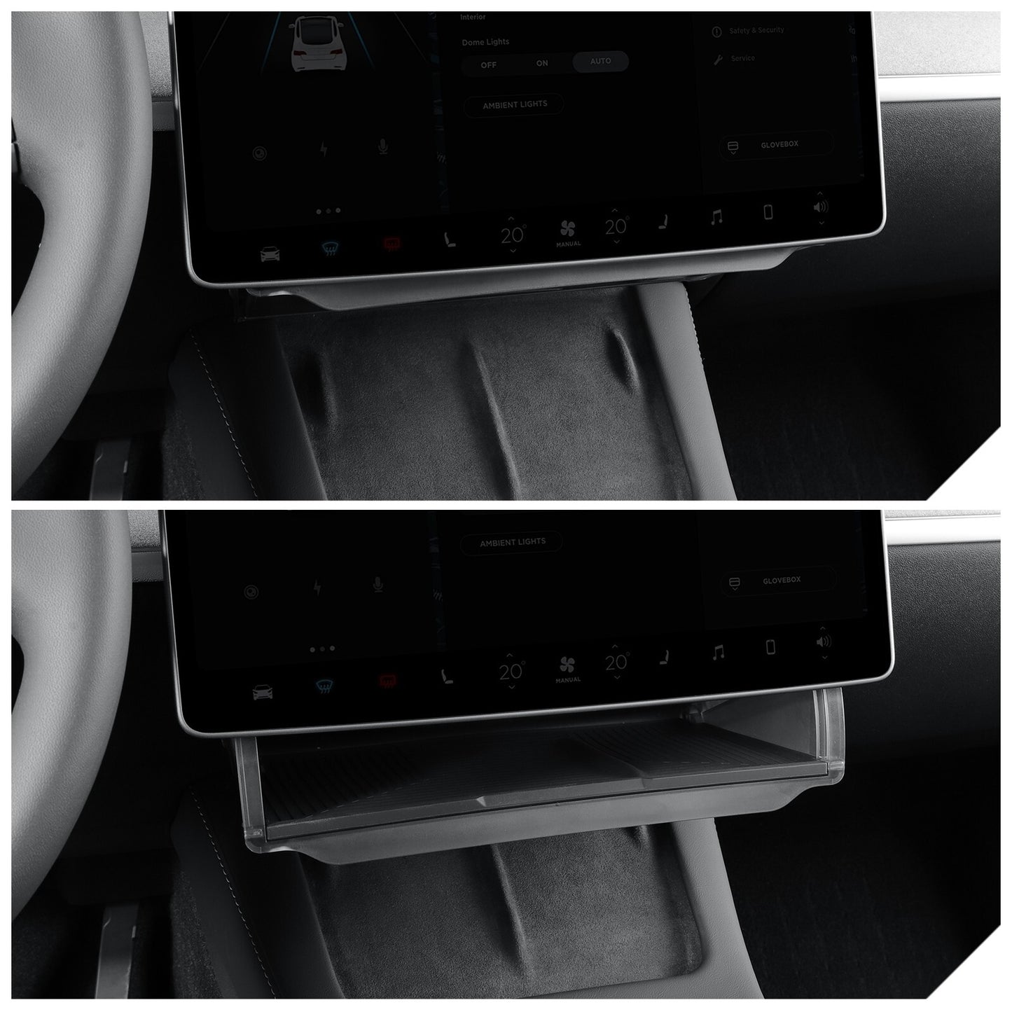 for Tesla for Model Y 2024 Under The Central Control Screen Hidden Car Storage Box