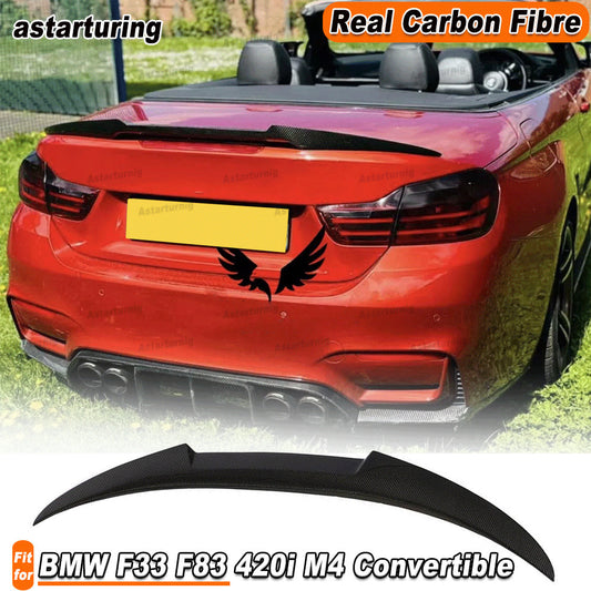 for BMW F33 F83 420i M4 Convertible 2014-20 Rear Trunk Spoiler Wing REAL CARBON
