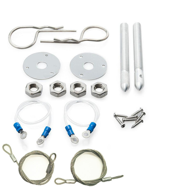 Universal DIY Car Vehicle Plus Flush Hair Pin Plate Hood Cover Latch Lock