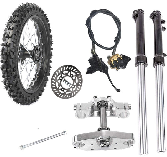 14-inch wheels, 60/100-14 tires, front fork assembly, pit-type bicycle cooler, Taodao SSR 110cc