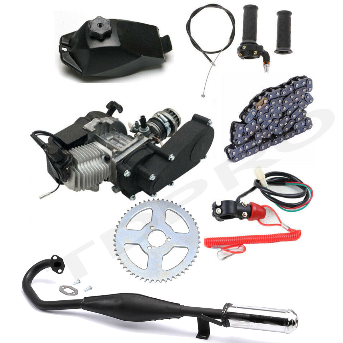 2 Stroke 50cc 49cc Engine Motor Kit Go kart Dirt Pocket Bike Scooter ATV Quad