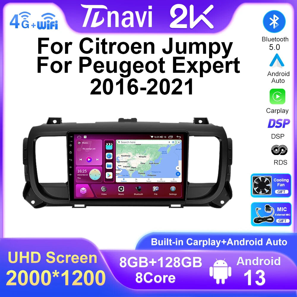 for Peugeot Expert 3 for Citroen Jumpy 3 SpaceTourer Car Radio GPS Player Screen