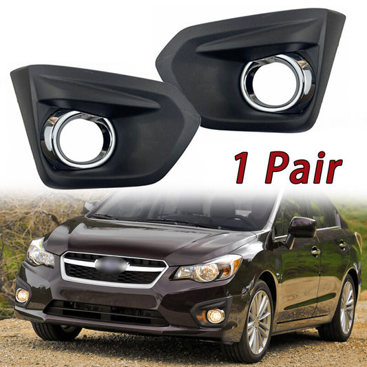 Front Fog Light Bezel W/Glossy Black Trim for Subaru Impreza 2012-2014 LHRH