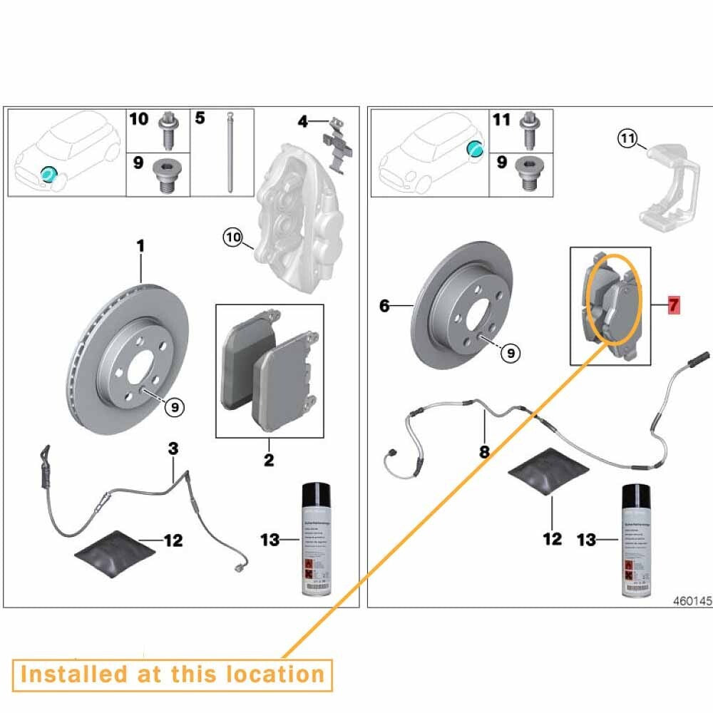 Rear brake pads for Rolls-Royce Cullinan RR31 6.7T 2017-2024 - Equipment Manufacturer 34216893228