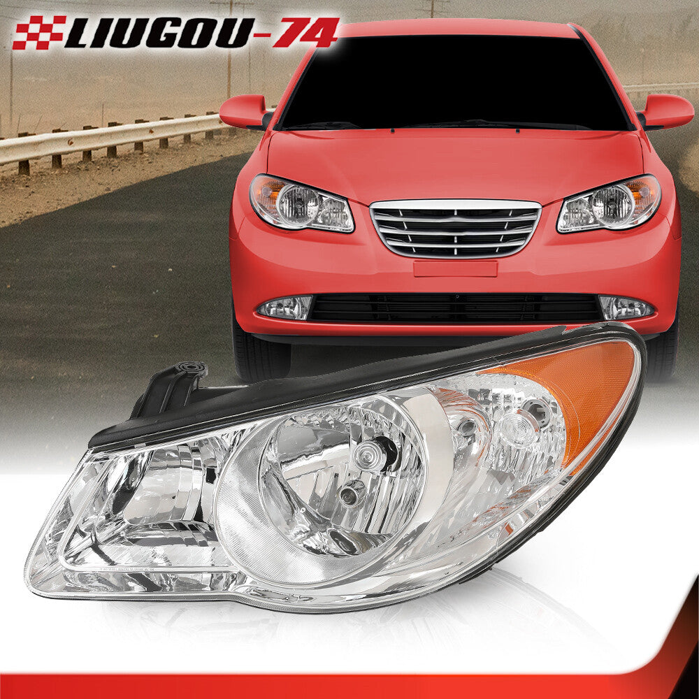 Halogen headlights with bulbs on the left side, suitable for 2007-10 for Elantra Sedan